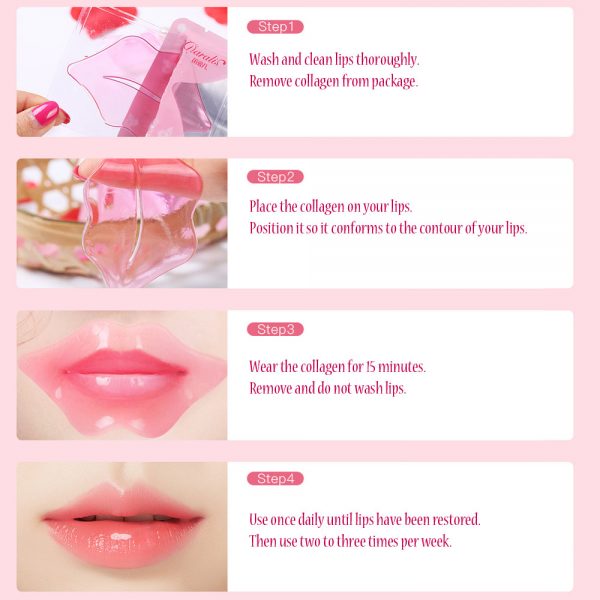 Cranberry Lip Collagen Mask for Fuller and Plumper Lips.  Moisturize and Hydrate, Restore Natural Color. (20 Pack) - Image 4